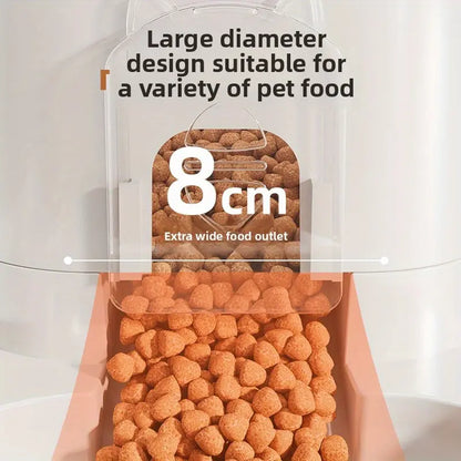 Cat Water Dispenser with Integrated Food Basin, Drinking Water Bowl, No Batteries Needed, Modern White Design for Easy Cleaning & Hydration, Suitable for Small Dogs, Durable Pet Hydration Solution, Sturdy Construction